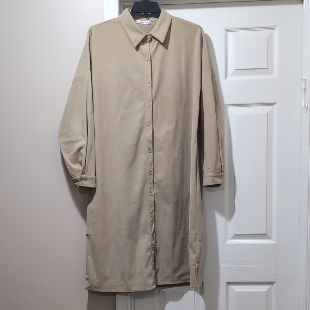 Dress Blank Corduroy Shirt Dress